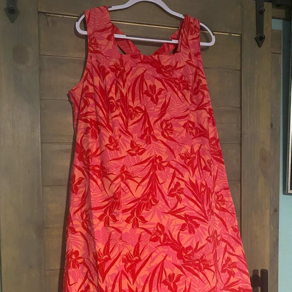 Faded Glory stretch tropical print knee length dress